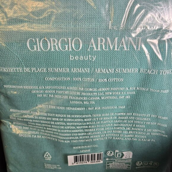 Giorgio Armani Beauty 100% Cotton Promotional Towel Made in Portugal LF4881 - Picture 5 of 7